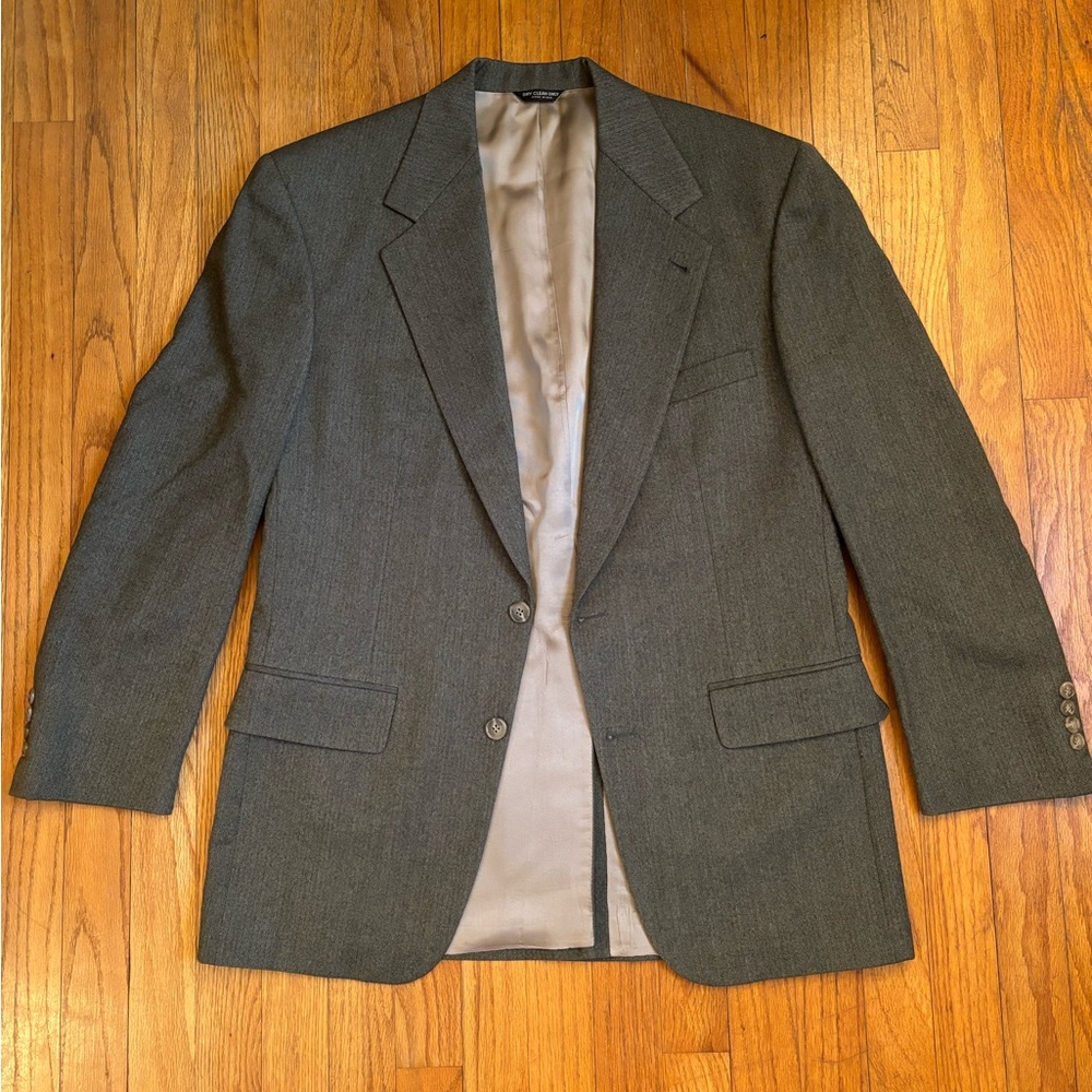 bill blass Gray Wool Sport Coat Blazer